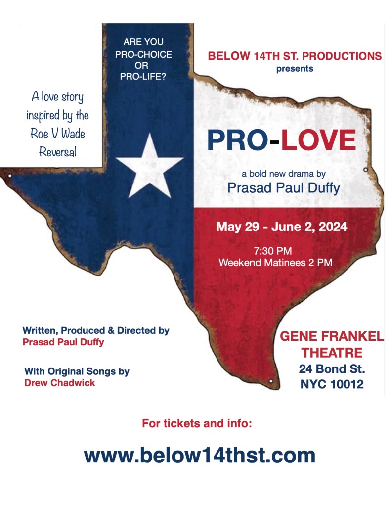 Poster for Pro-Love, a play by Prasad Paul Duffy